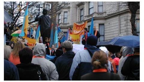 The demonstration in London on Sunday 28th November