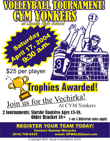 Yonkers Volleyball 2004 Tournament poster